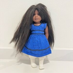 American Girl Addy 18 Inch Doll Blue Dress Cloth Body Vinyl Limbs Size 18"